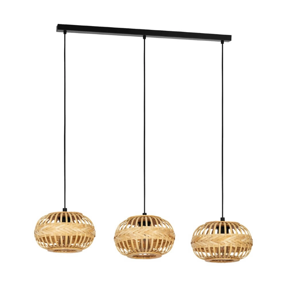 Rotan 3-lichts hanglamp Amsfield 1