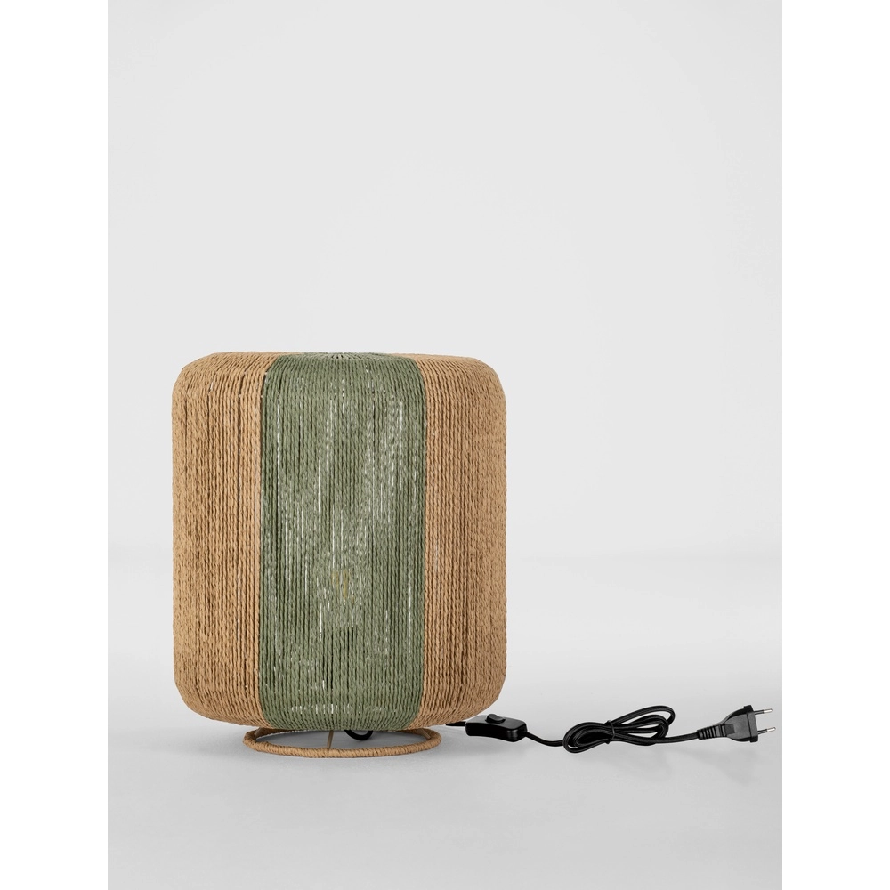 Tafellamp Dena Ø 33cm bruin met groen Lyora 5212017477392