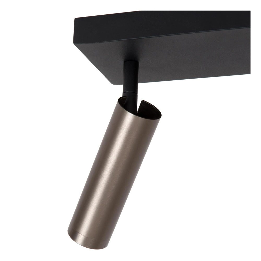 Strakke plafondlamp Grado 2-lichts metaalgrijs Lucide 5411212221711