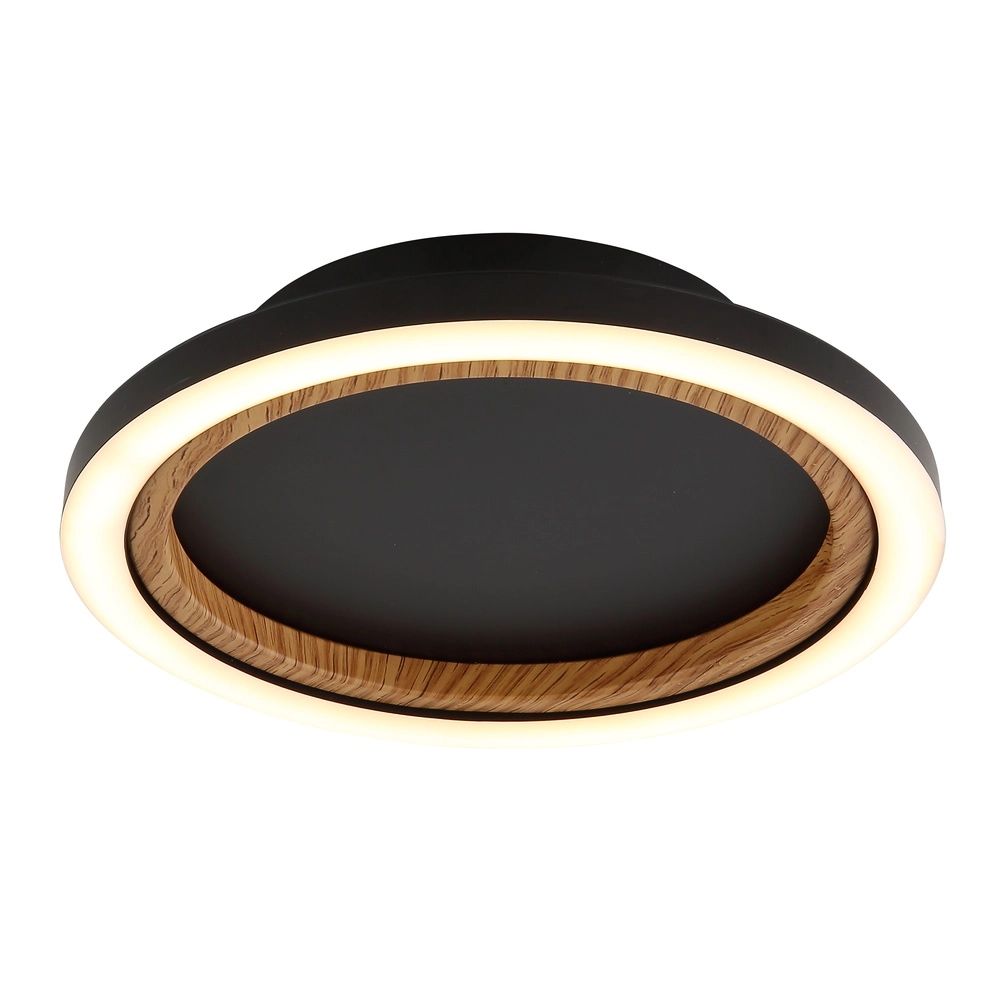 Plafondlamp Dakari I enkele ring zwart