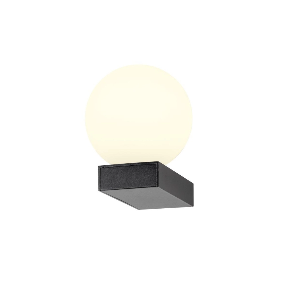 Wandlamp Sun zwart met witte bol Wandlamp Sun zwart met witte bol
