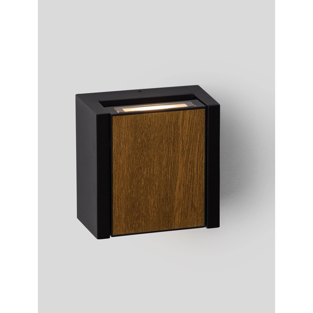 Wandlamp Kioo zwart met hout Lyora 5212017478795