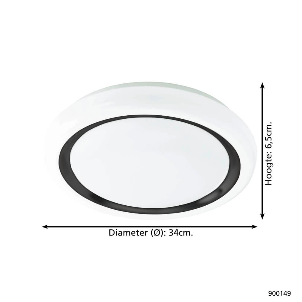 Witte plafondlamp Capasso Ø 34cm Eglo 9008606243471