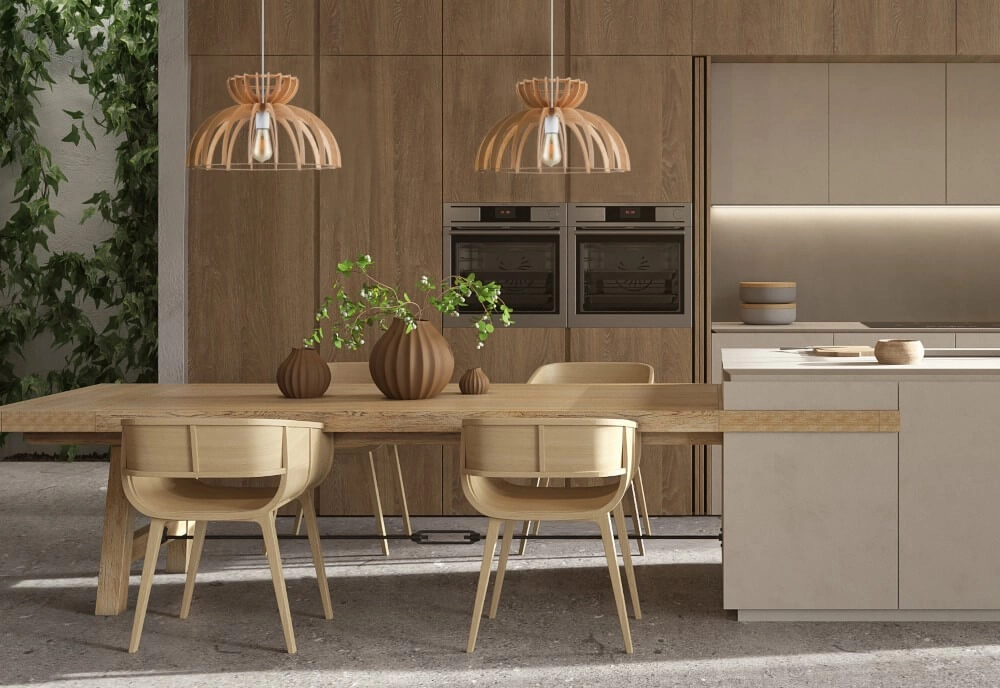 Houten hanglamp Kymi Ø 48cm - houtbruin Lyora 5903139105729