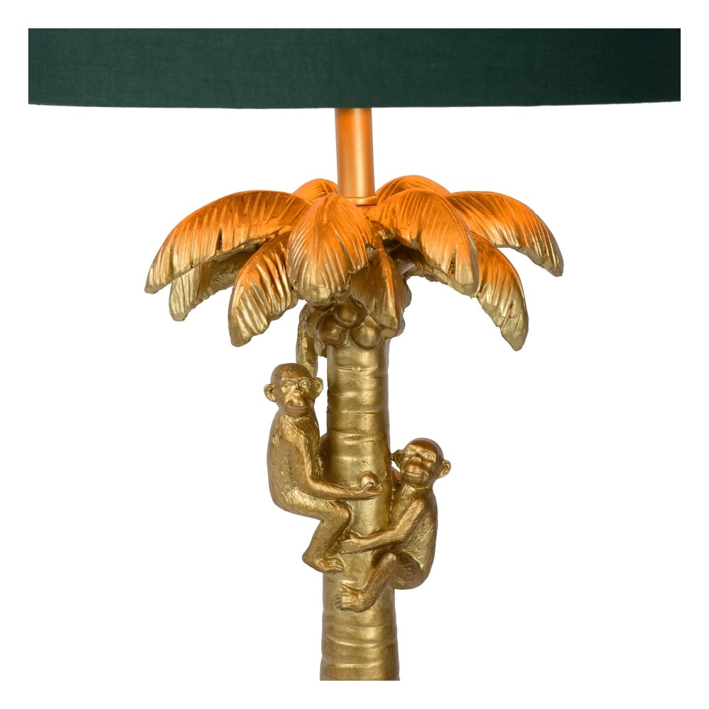Tafellamp Extravaganza Coconut goud met groene kap Lucide 5411212105240
