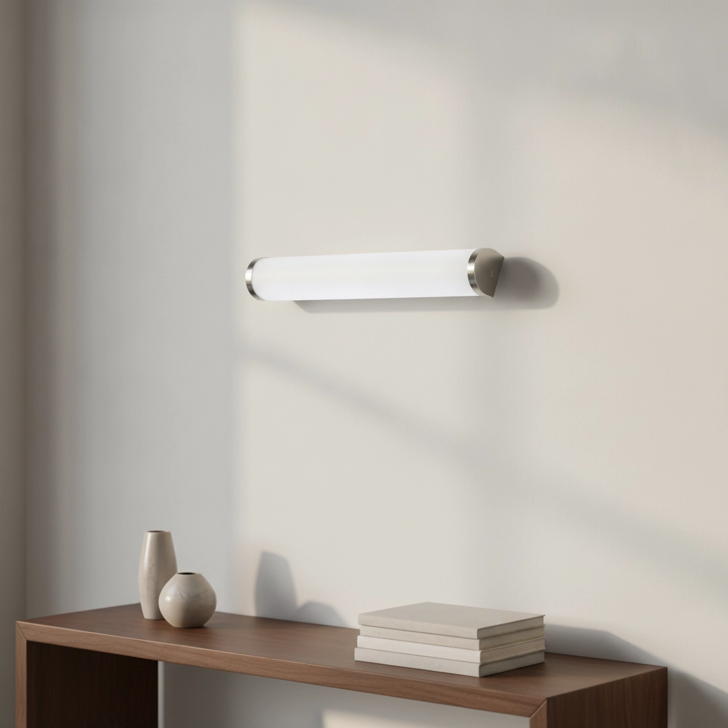 Wandlamp Polo nikkel met wit 33cm
