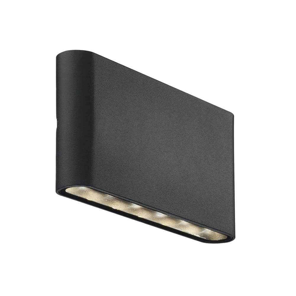 Strakke design wandlamp Kinver zwart 17,5cm