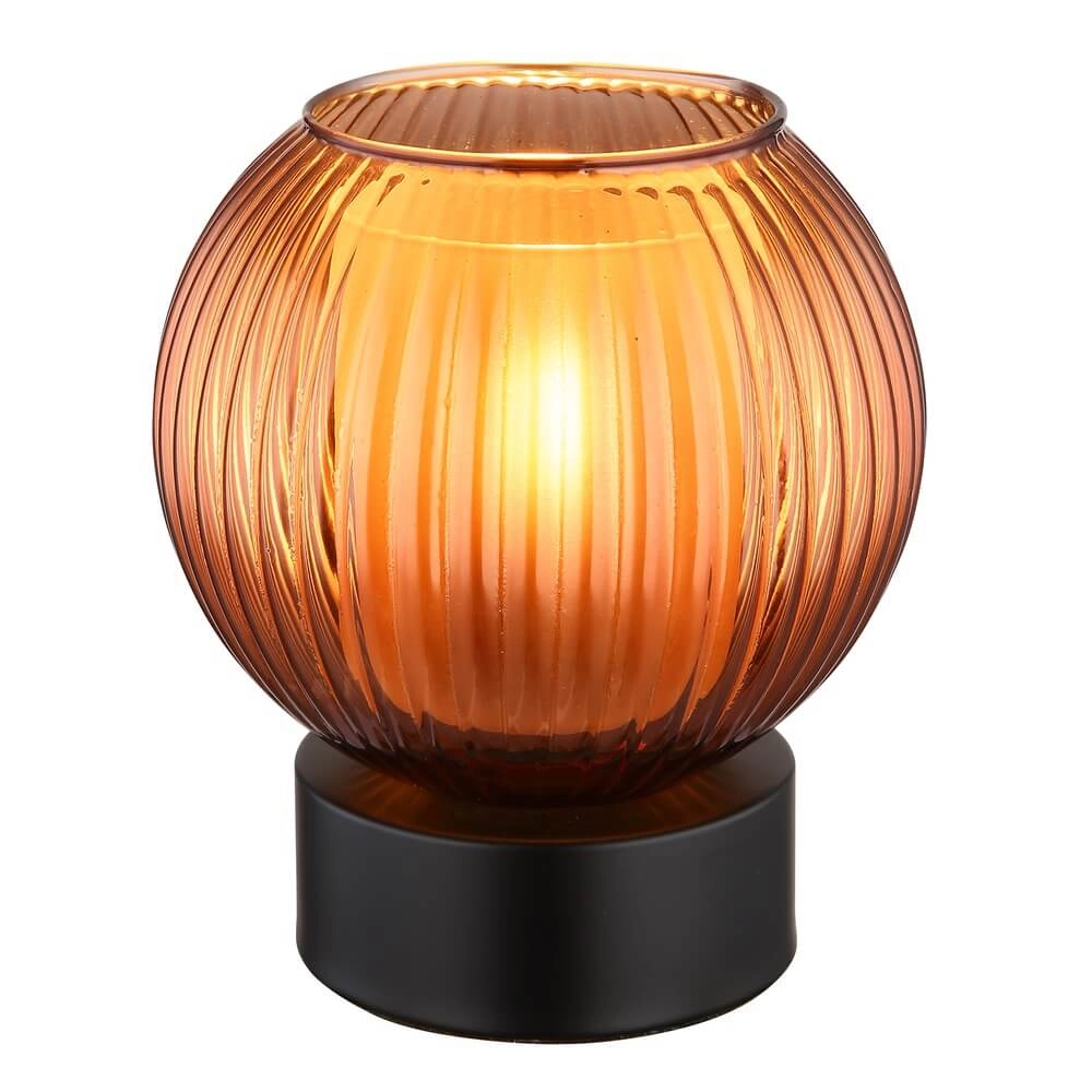 Tafellamp Zumba oranje glas Ø 15cm