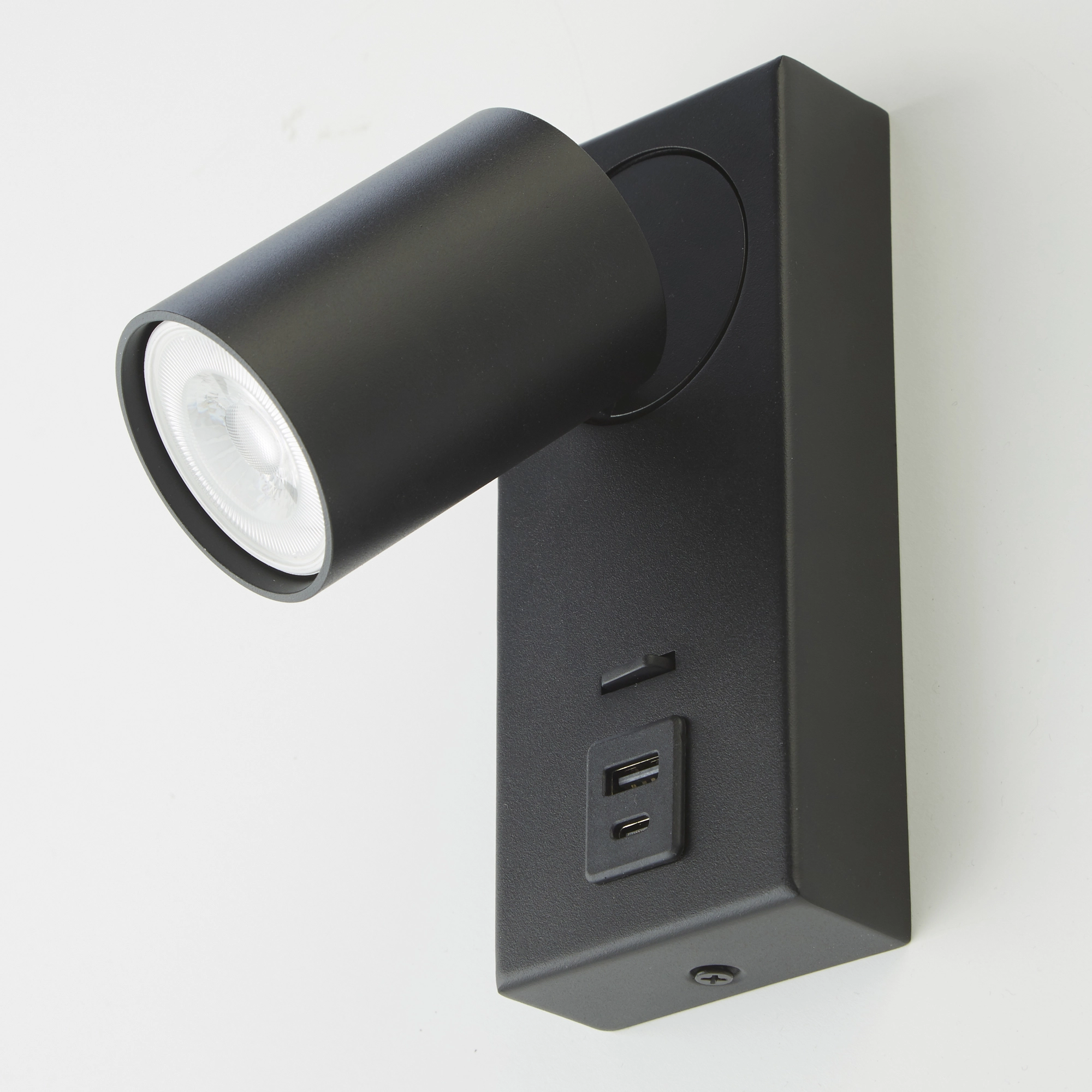 Bedlampje Moon 1 zwart met usb Lyora 5053423290898