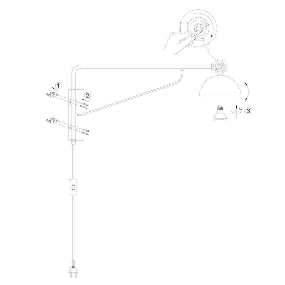 Wandlamp Pintino zwart met brons Steinhauer 8712746176506