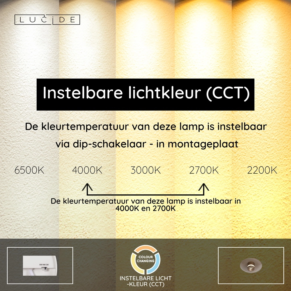 Led plafondlamp Santiago Ø 23cm - champagne met amber glas Premium by Lucide 5411212221889