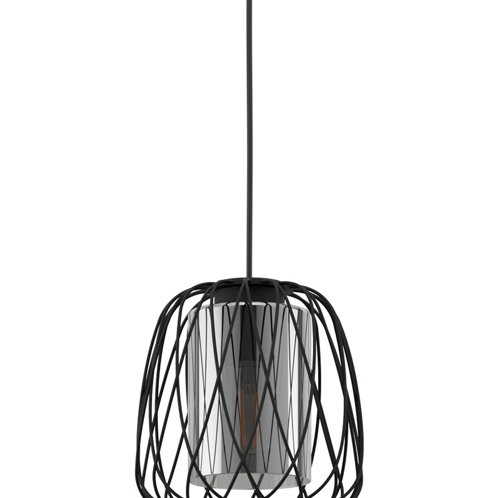 Draad hanglamp Floresta Ø 20cm - met smoke glas Eglo 9002759997052