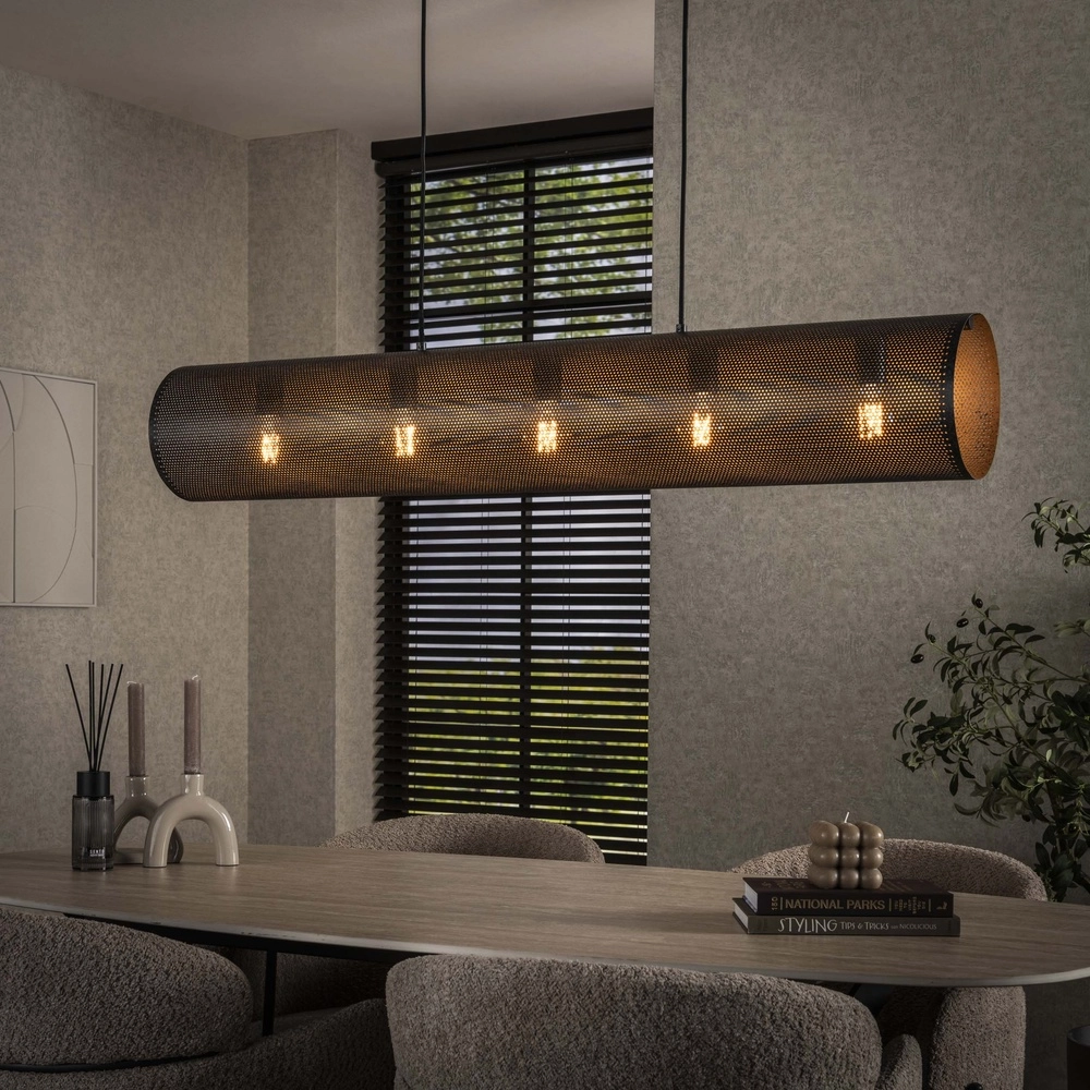 Horizontale gaas hanglamp Tubon 120cm - 5x E27