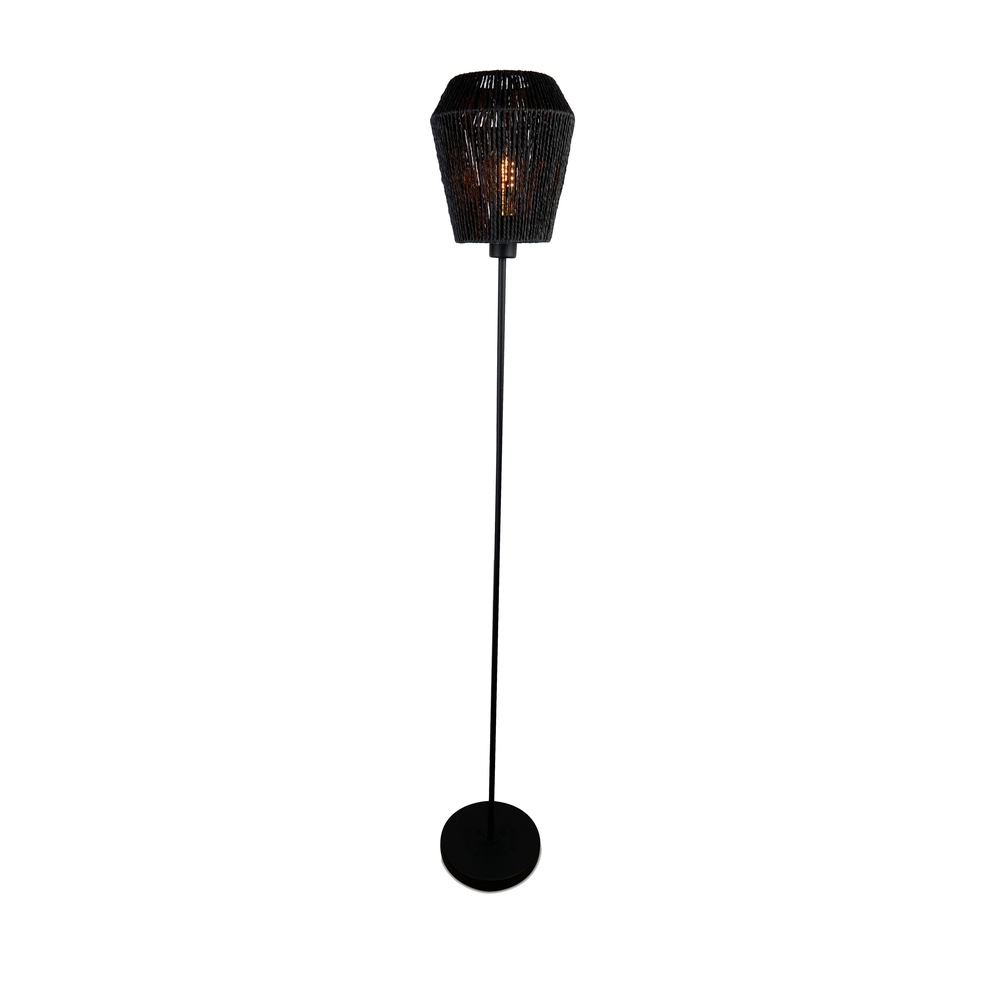 Touw vloerlamp Persley Ø 22cm - zwart