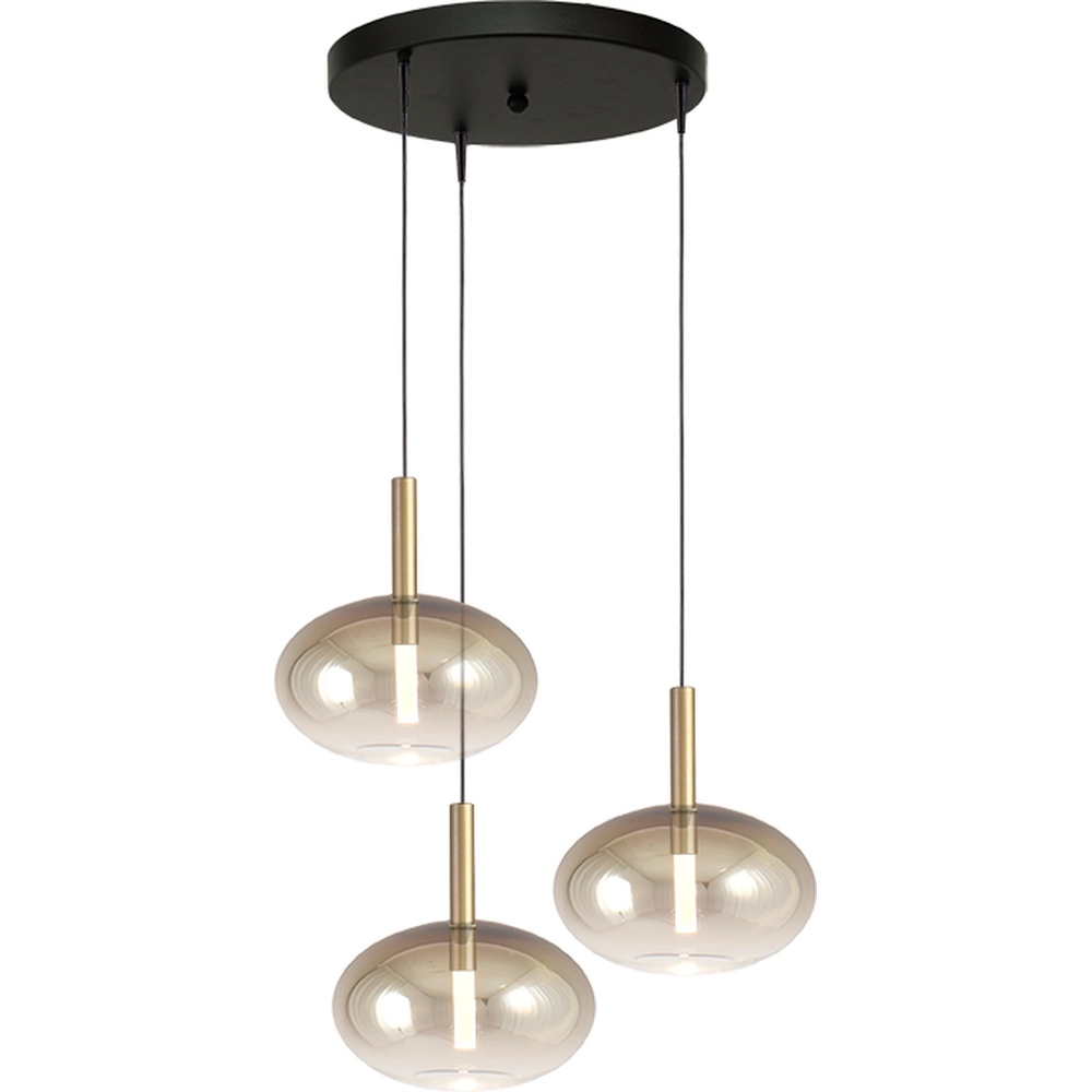 3L vide hanglamp Lido Onion goud met Ø 24cm gold-fading glas