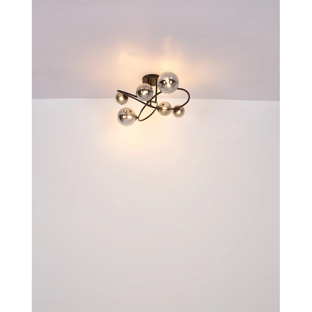 Zwarte plafondlamp Riha design Globo 9007371448807