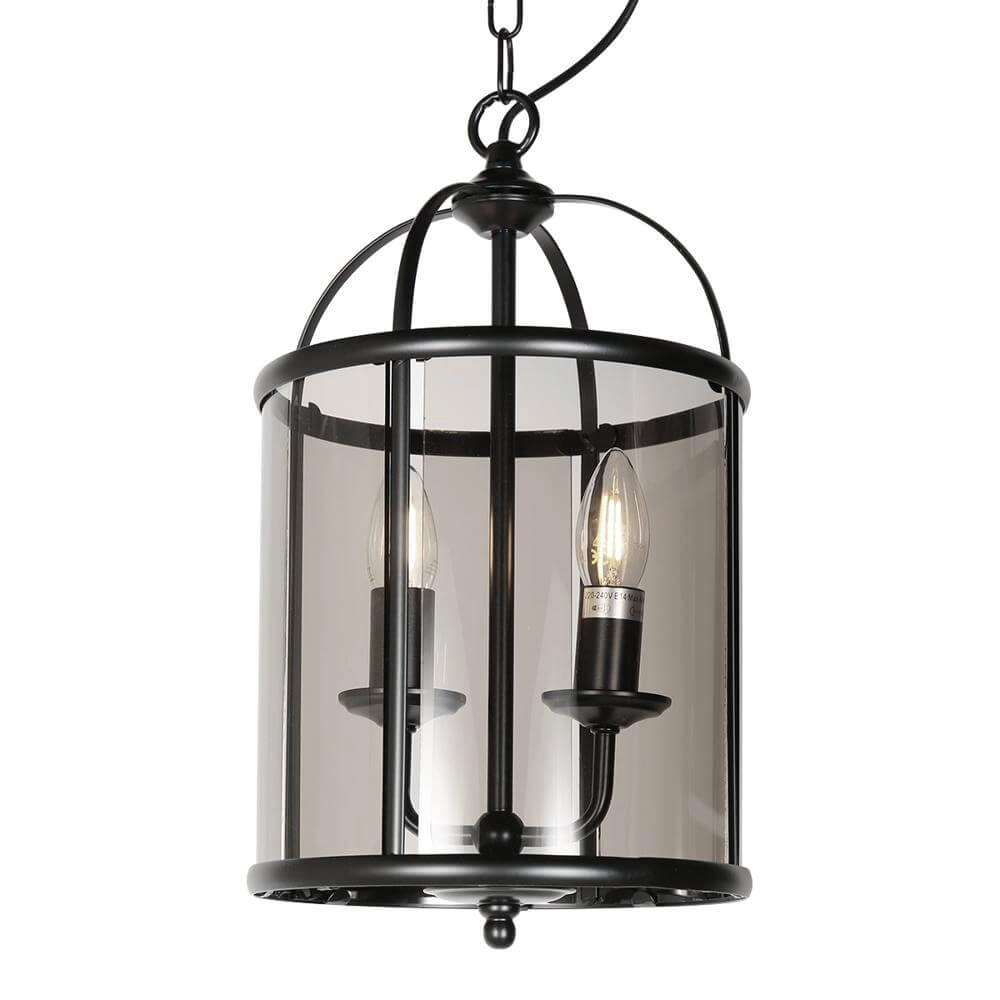 Klassieke hanglamp Pimpernel zwart 2-lichts Steinhauer 8712746174199