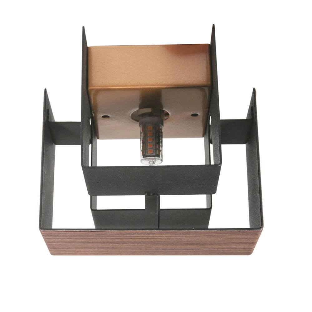 Wandlamp Muro zwart met hout S Steinhauer 8712746177749