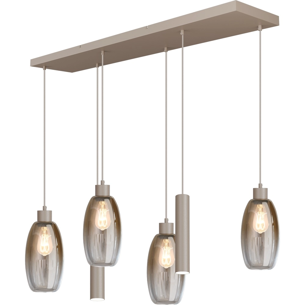 Glazen hanglamp Olive 4x Ø 15cm - 2x Run - zand