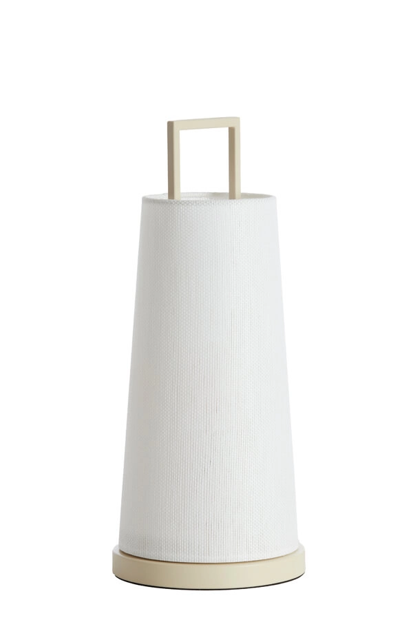Japandi tafellamp Fyon Ø 16cm crème met wit Light & Living 8717807730659