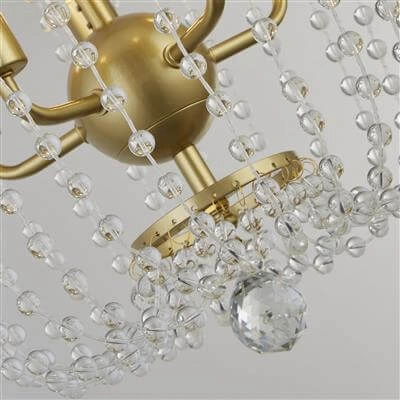 Kroonluchter Shower goud met kristal Searchlight 5053423190440