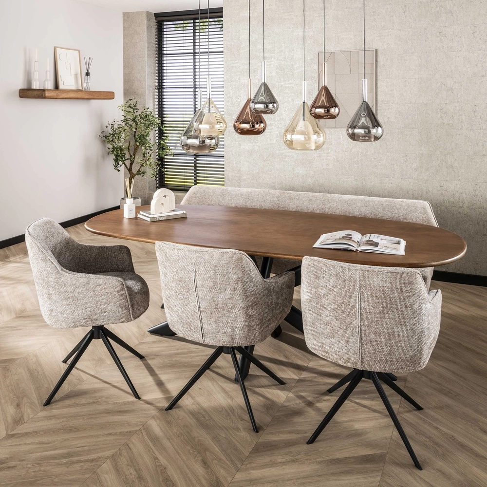 7-lichts eettafel hanglamp Wings Ø 22cm glas Lyora 8716803511989