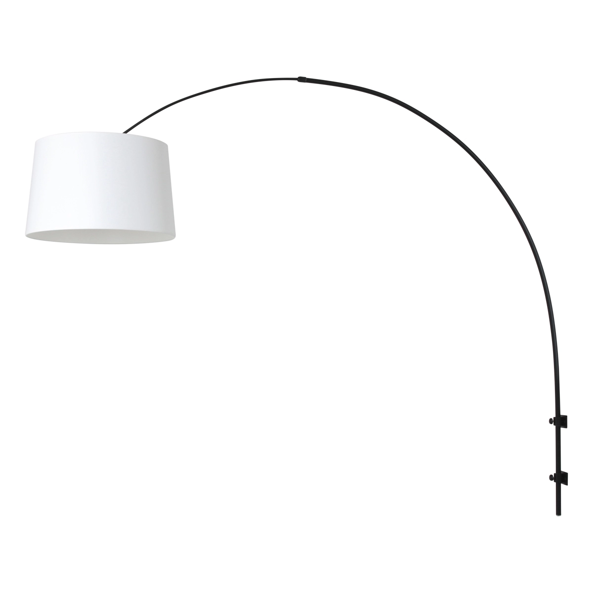Zwarte wand booglamp Sparkled met witte lampenkap