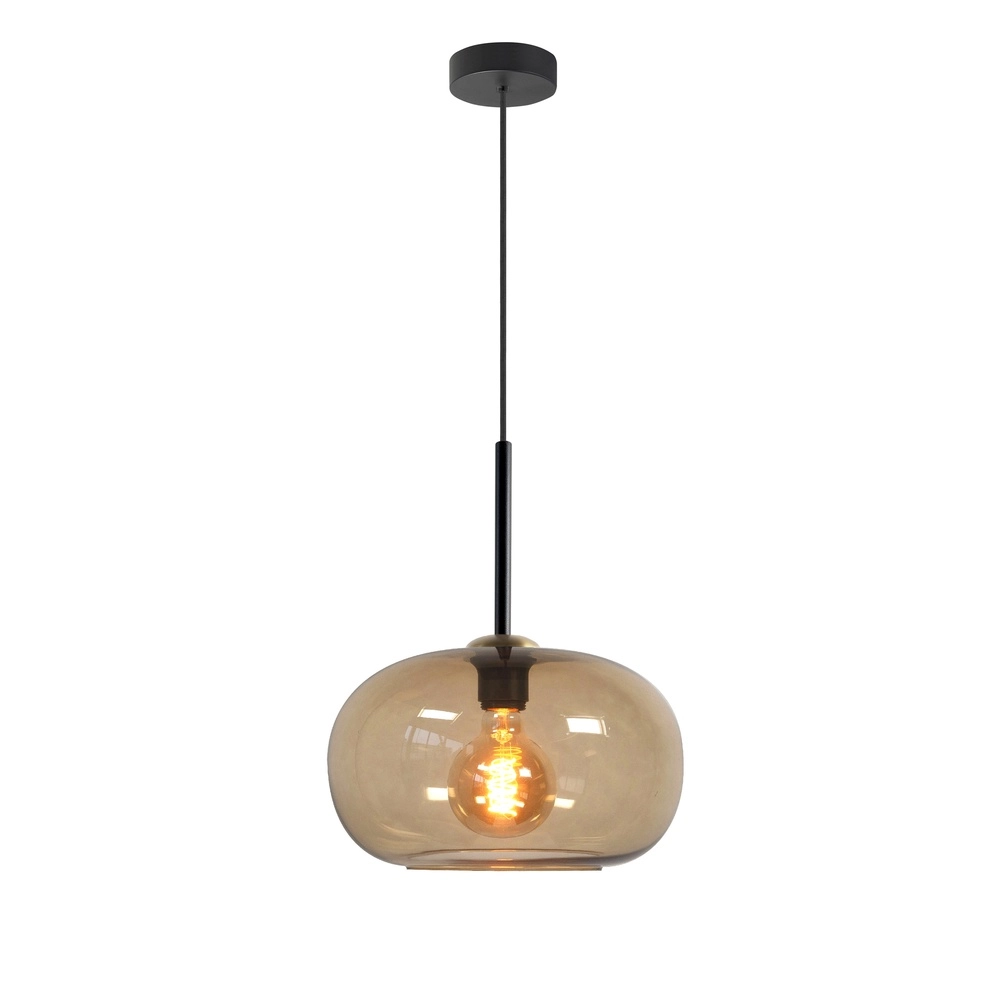Hanglamp Bellini zwart met goud glas Ø 31cm
