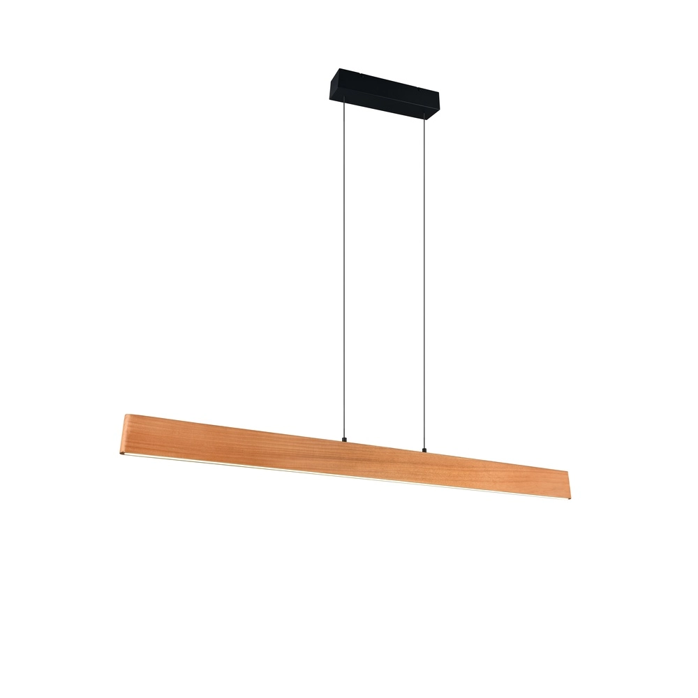 Strakke hanglamp Edgewood 150cm hout Trio 4017807662252