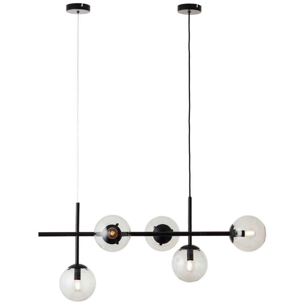 5-lichts design hanglamp Ariol zwart