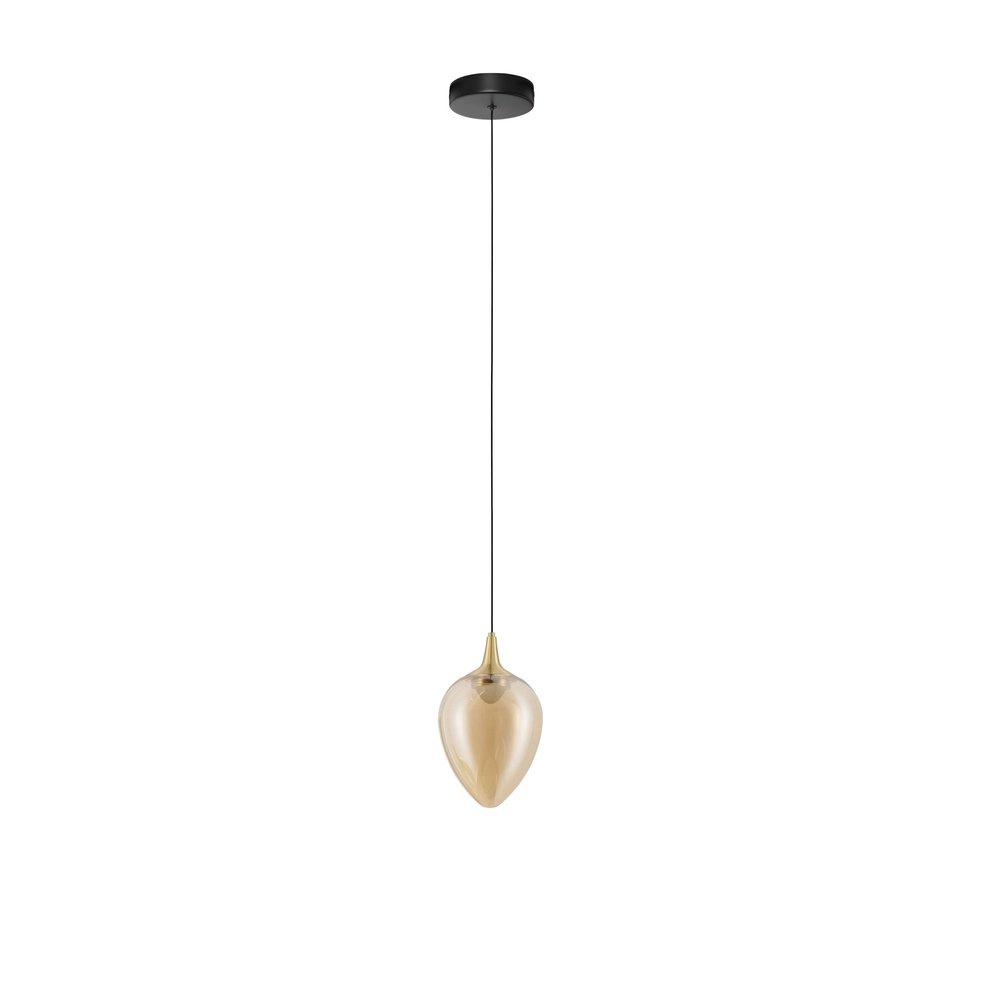 Hanglamp Nali 1-lichts amber glas Lyora 5212017477750