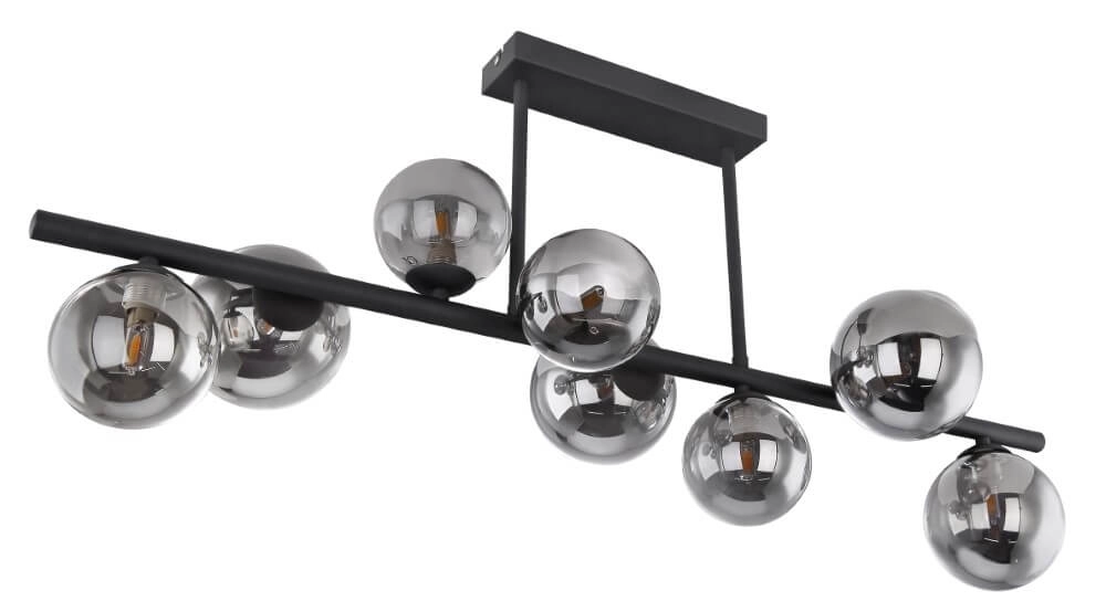 Zwarte plafondlamp met smoke glas Riha Globo 9007371393039