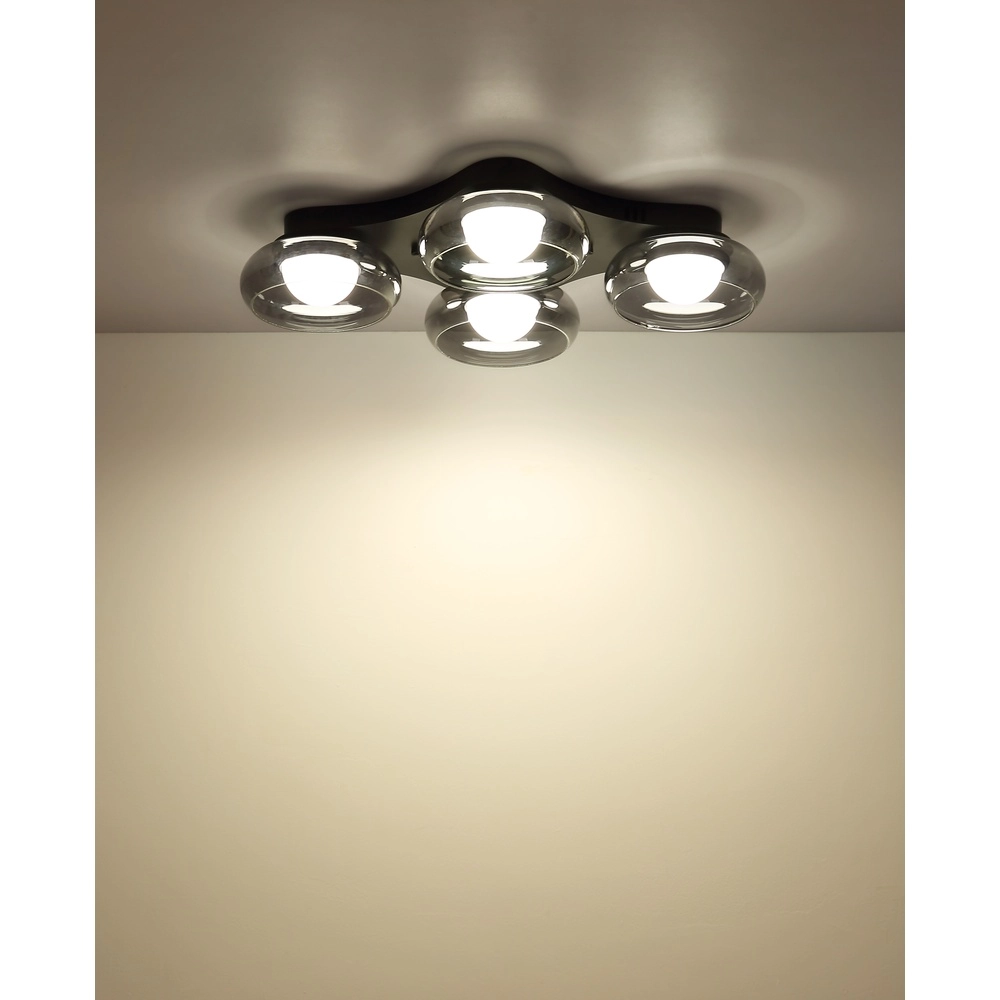Design plafondlamp Carlene 4-lichts zwart Globo 9007371575176