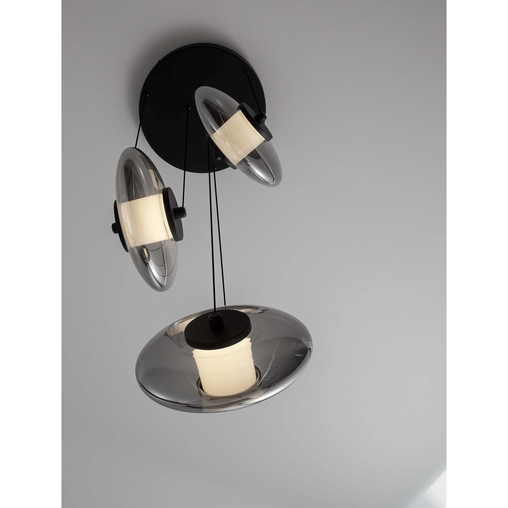 Unieke hanglamp Ballet zwart 3-lichts rond Lyora 5212017458438