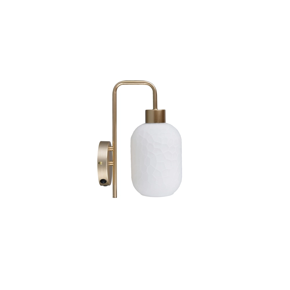 Wandlamp Emelie goud met wit glas Trio 4017807724349