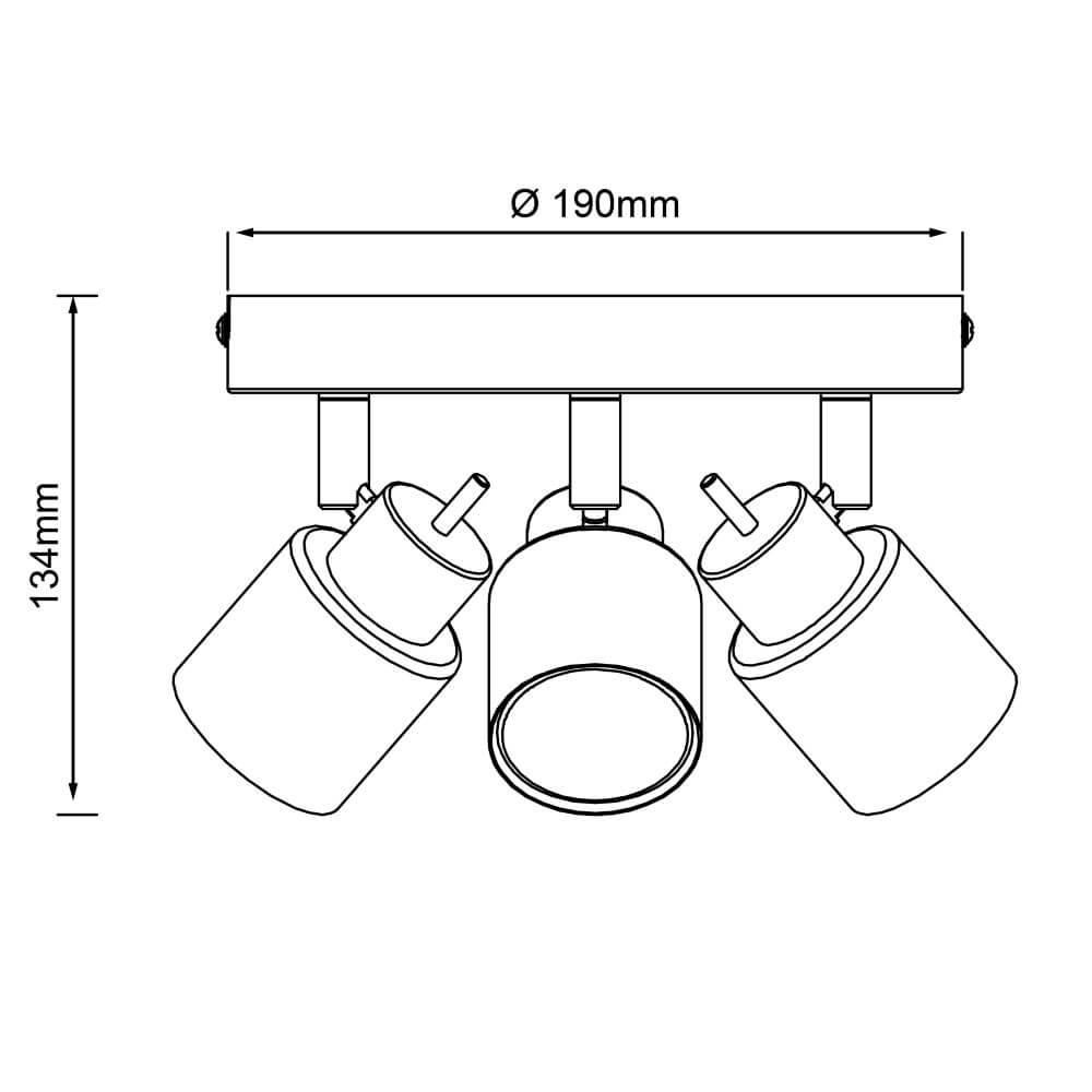 Zwarte plafondspot Andres 3-lichts Brilliant 4004353409356