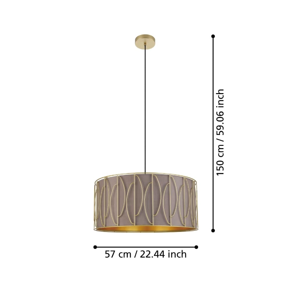 Moderne hanglamp Corojal cappuccino met goud Stars of Light 9008606243181