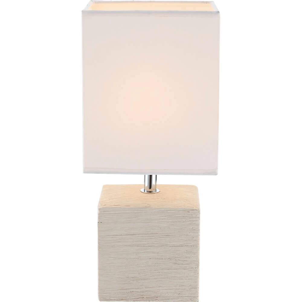 Strakke tafellamp Geri crème met witte kap Globo 9007371294657