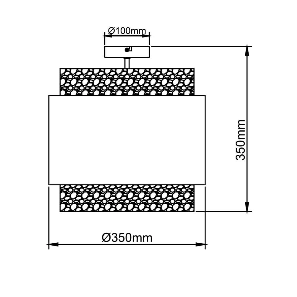 Plafondlamp Waterlilly rotan met witte stof Brilliant 4004353411946
