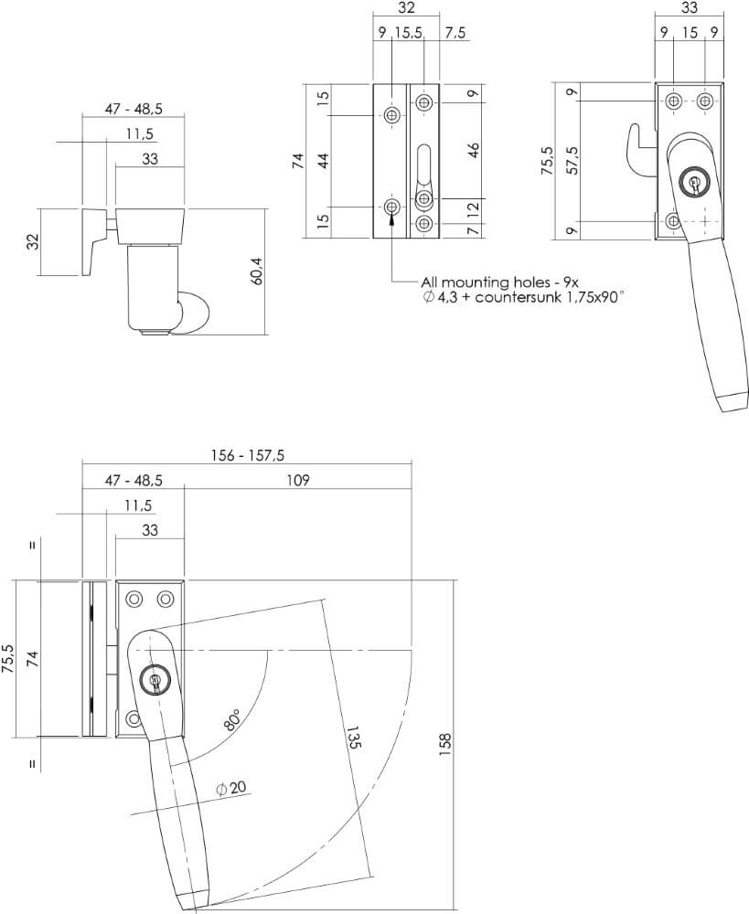 Raamsluiting Ton 400 afsluitbaar rechts Intersteel 8714186130704