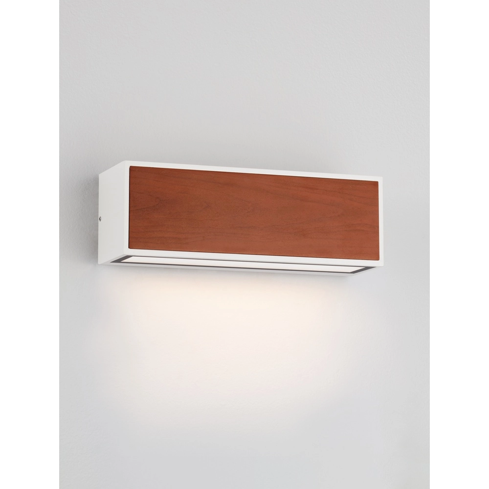 Solar wandlamp Brown wit met hout