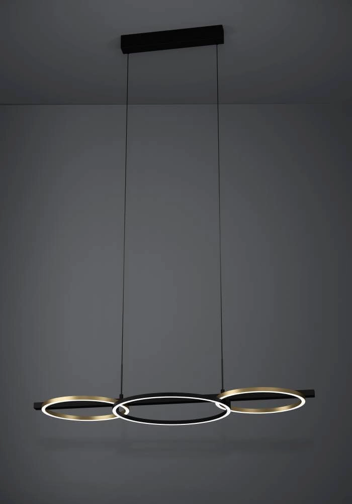 Hanglamp met ringen Lanacera zwart met goud Stars of Light 9008606221417