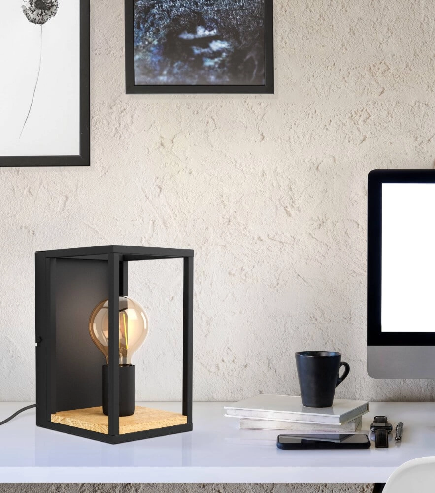 Wandlamp Libertad zwart met hout Eglo 9002759997960