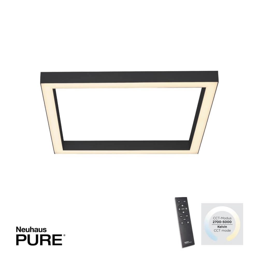Vierkante plafondlamp Pure Lines Square antraciet Paul Neuhaus 4012248357927