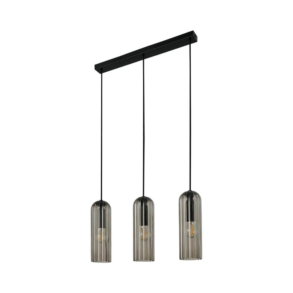 3-lichts hanglamp Miella zwart met smoke glas Nordlux 5704924018626