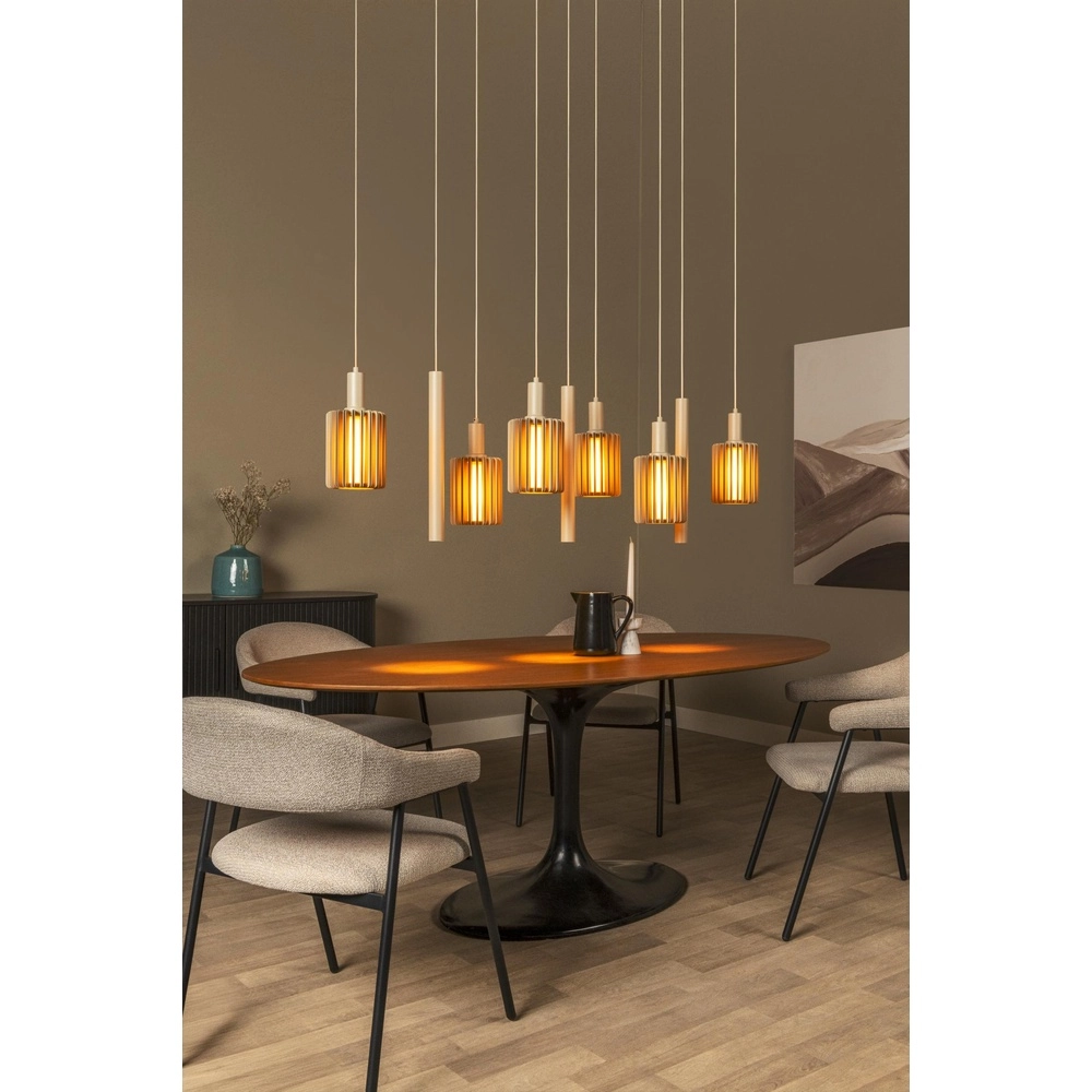 9-lichts hanglamp Lambres taupe Lucide 5411212452993
