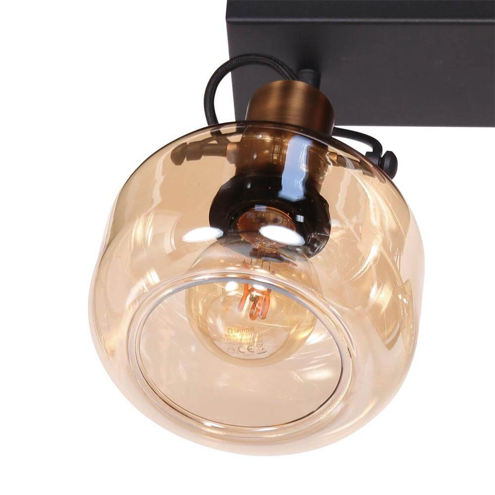 Dubbele wandlamp Glaslic amber glas Steinhauer 8712746174052