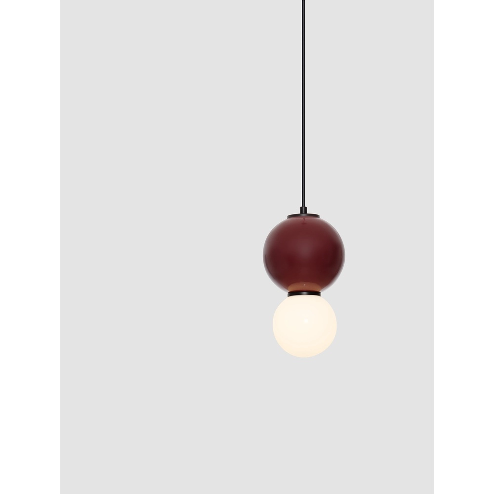 Pendant lamp Noesis Ø 15cm burgundy red with white Lyora 5212017483706