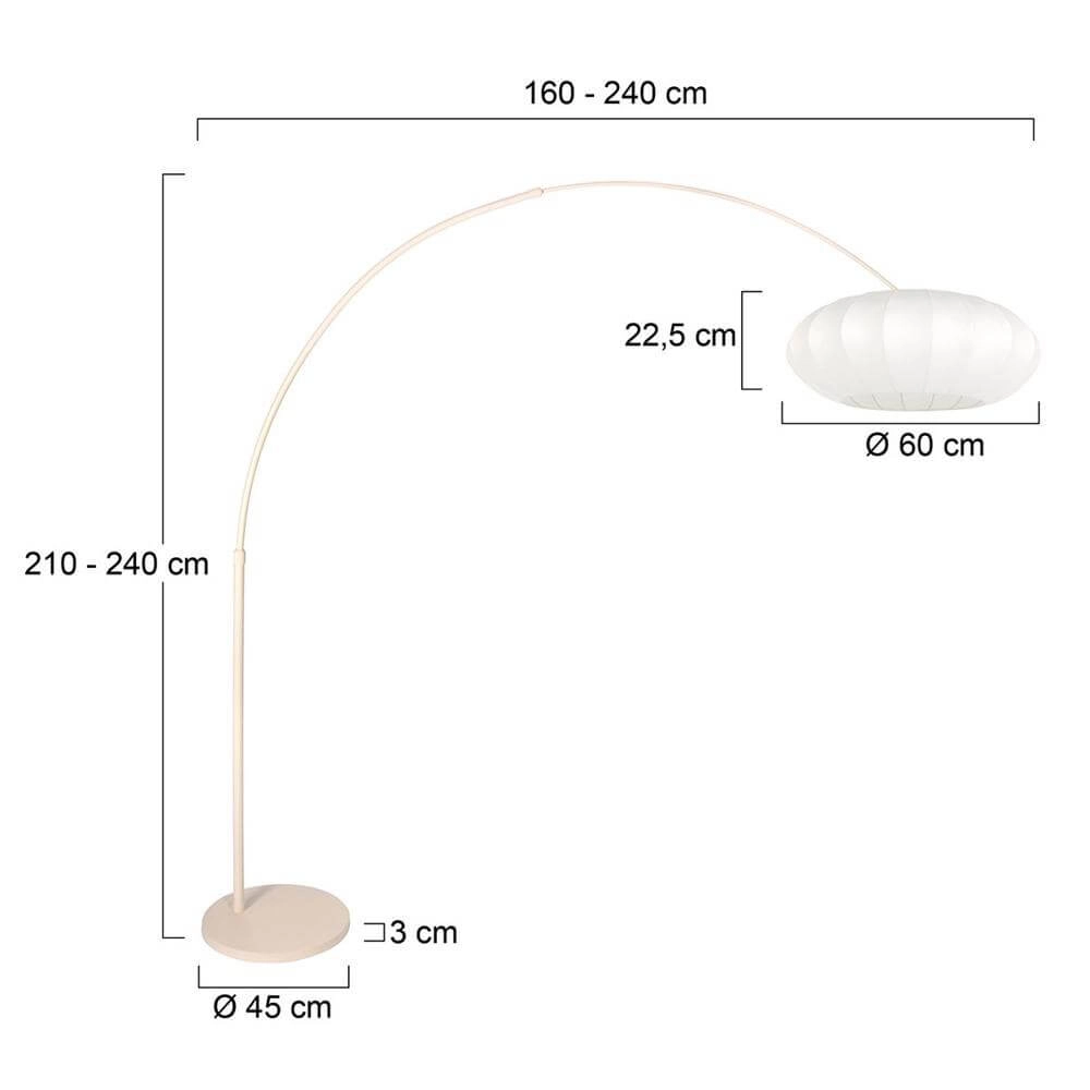 Booglamp Sparkled Light crème met witte kap Ø 60cm Steinhauer 8712746179996