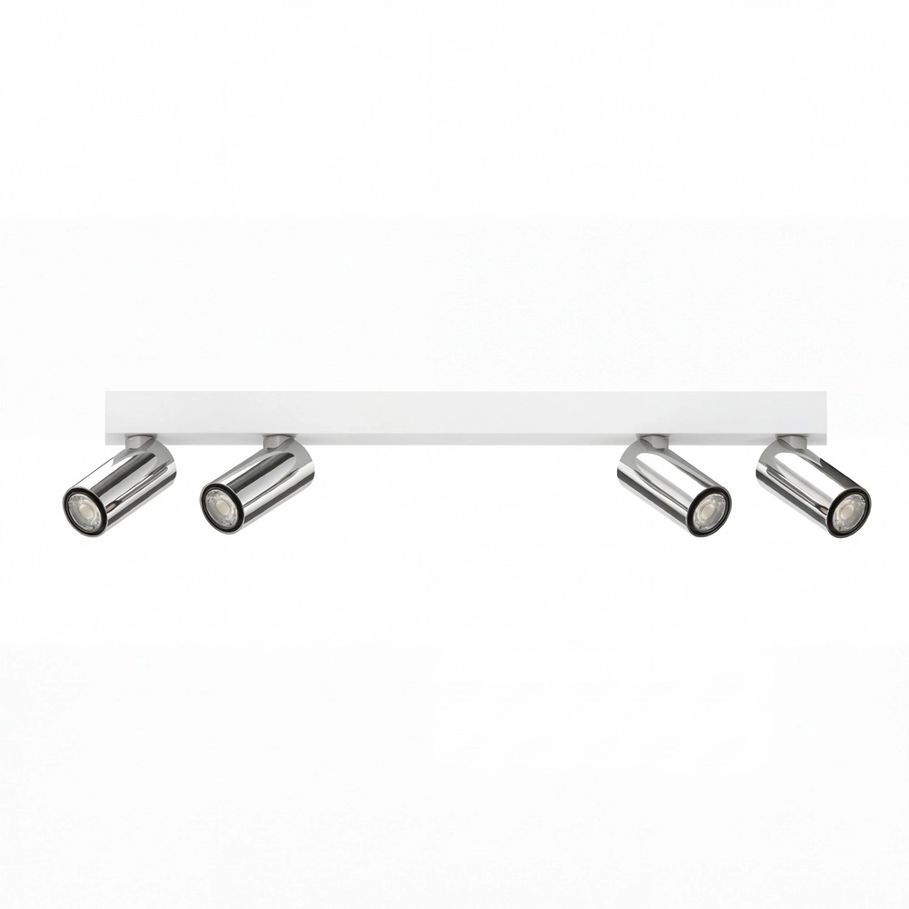 4-lichts opbouwspot Tevo Mini wit met chroom